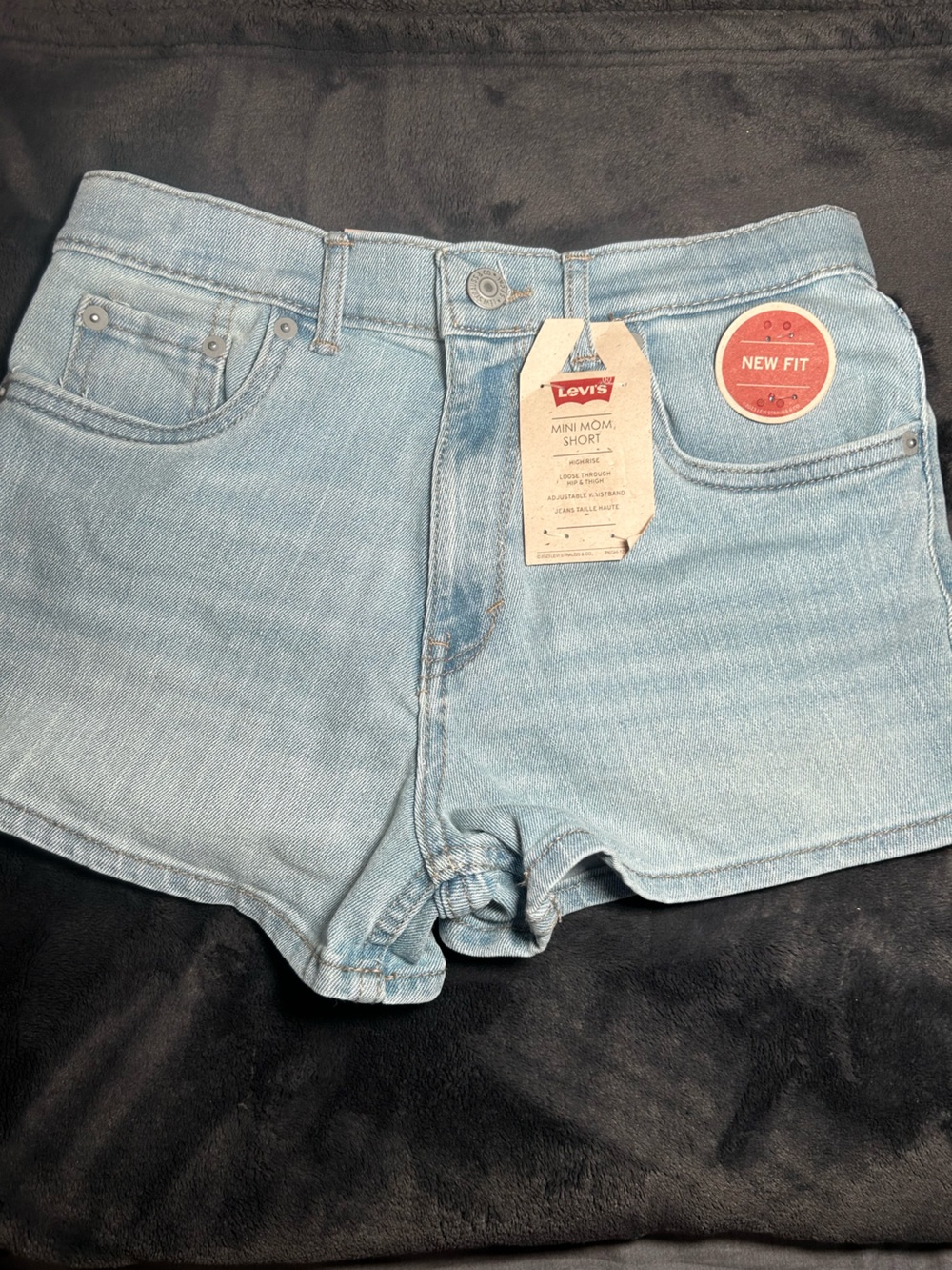 Levi's Light Blue High-Rise Mom Shorts